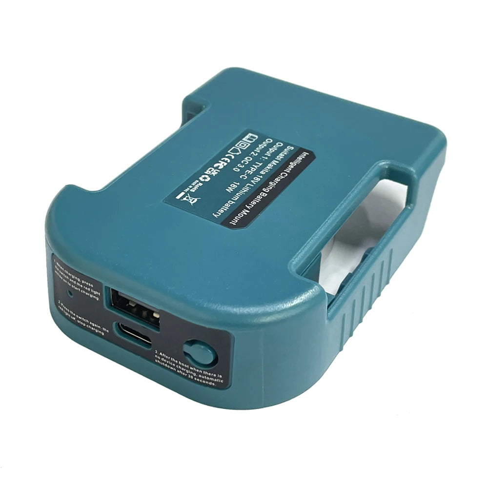 1pc For Makita 18V&40V With USB With Type-C Battery Holder For Makita Battery BL1840 BL1850 BL1860 Charger Adapter Charging
