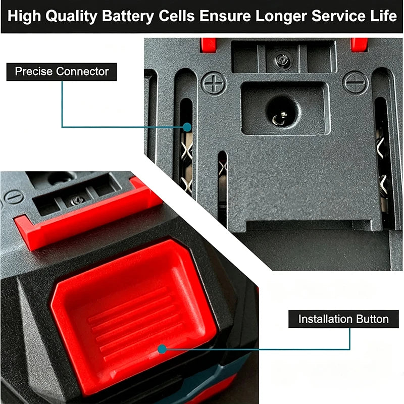 21V 12.0AH For Makita 18V Battery Power Tool Battery LED Ind