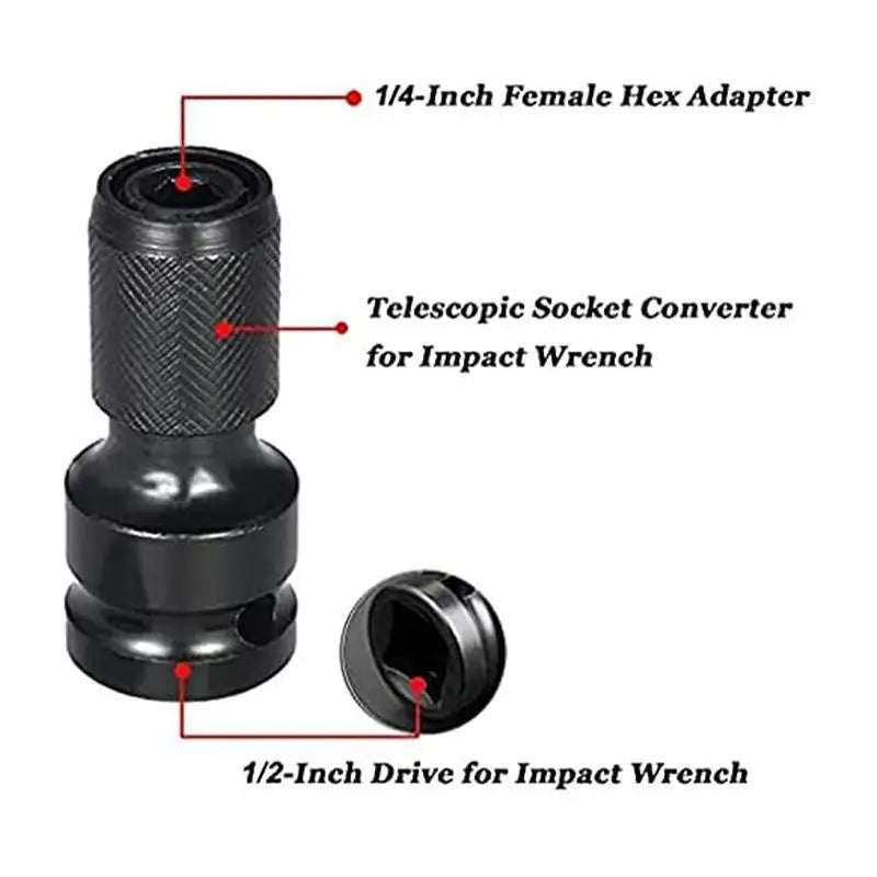 Drill Chuck Converter Socket Adapter Hex Shank 1/2 Drive To 