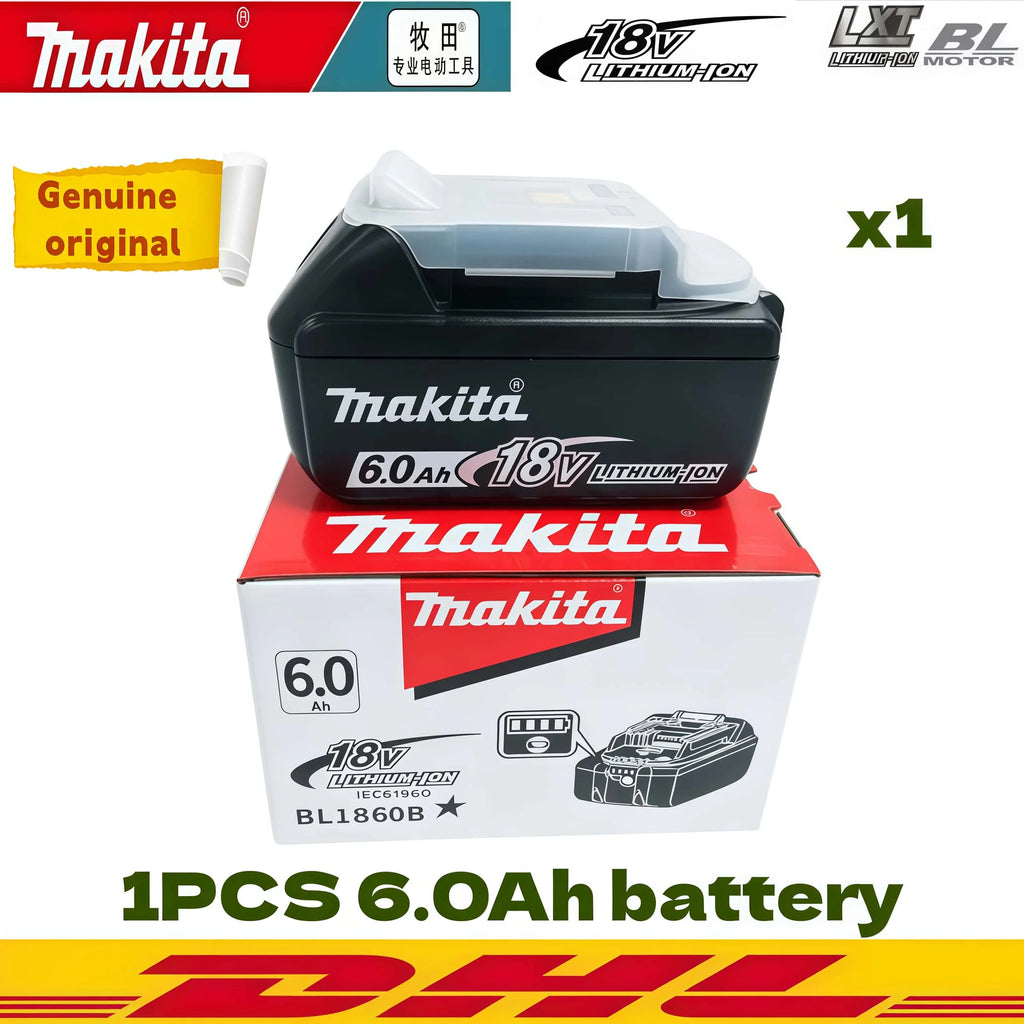 Genuine 6AH Makita BL1860B 6Ah Battery Power Tools Li-ion Replacement LXT BL1850 BL1840 for 18V Screwdriver with BMS 18V Battery