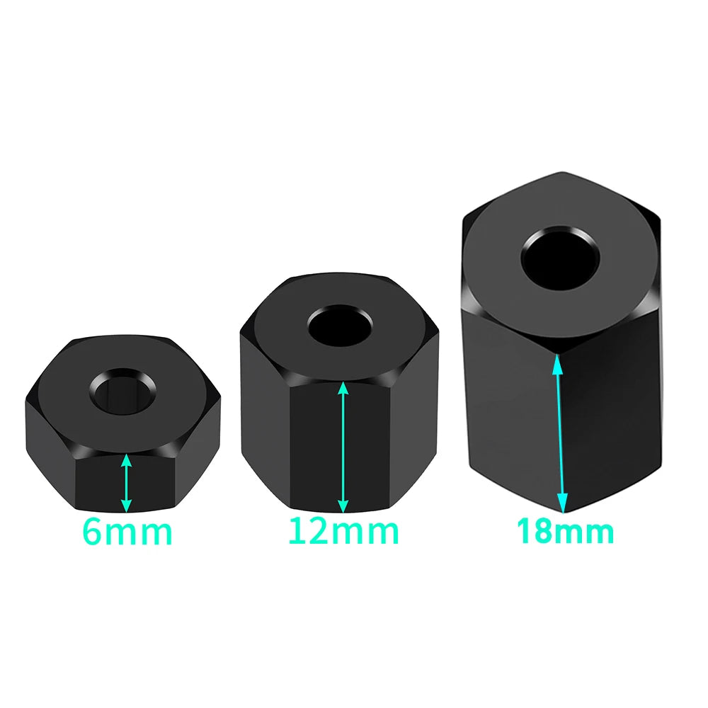 YEAHRUN 4Pcs Aluminum 7mm to 12mm Wheel Hex Hub Adapters Con