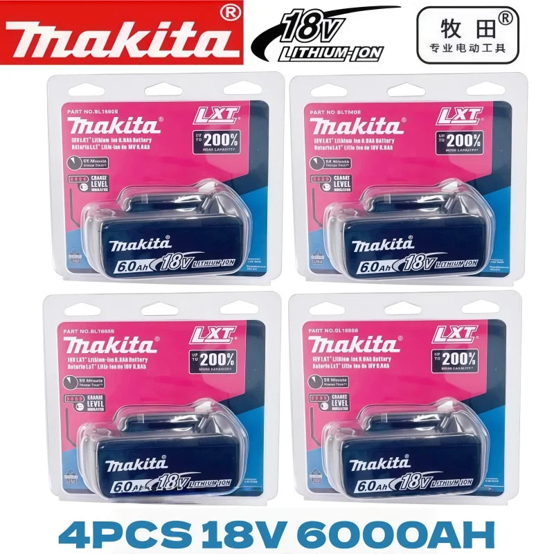 Genuine Makita 18V LXT 6.0Ah Li-ion Rechargeable Battery Replacement for BL1840 BL1850 BL1860 Power Tool Battery