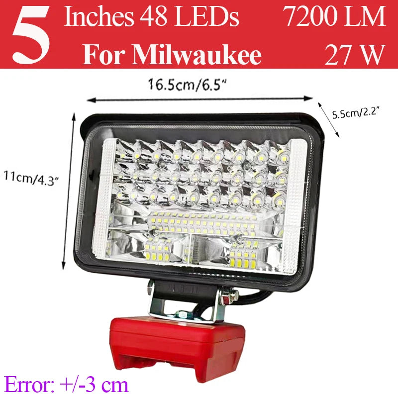 Power Tool Parts For M18 LED Work Lights Flashlights Electric Torch Spotlight USB Power Bank For Milwaukee 18V Li-ion Battery