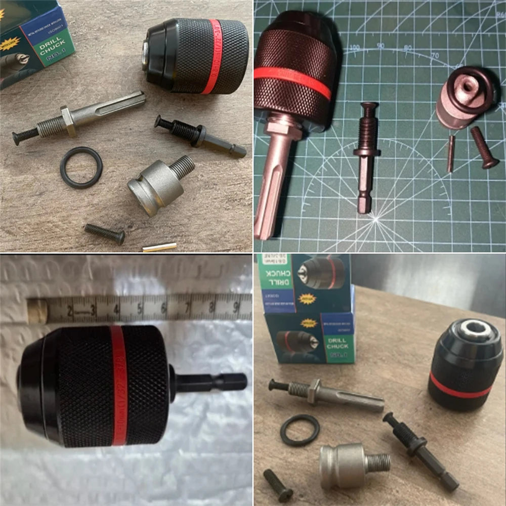 4pcs/set 0.8 10mm Ratchet Self-locking Drill Chuck 3/8-24UNF