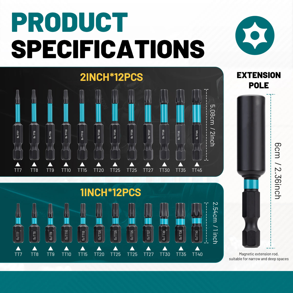 25PCS Magnetic Torx Bit Set Tamper Proof Screwdriver Star Bi