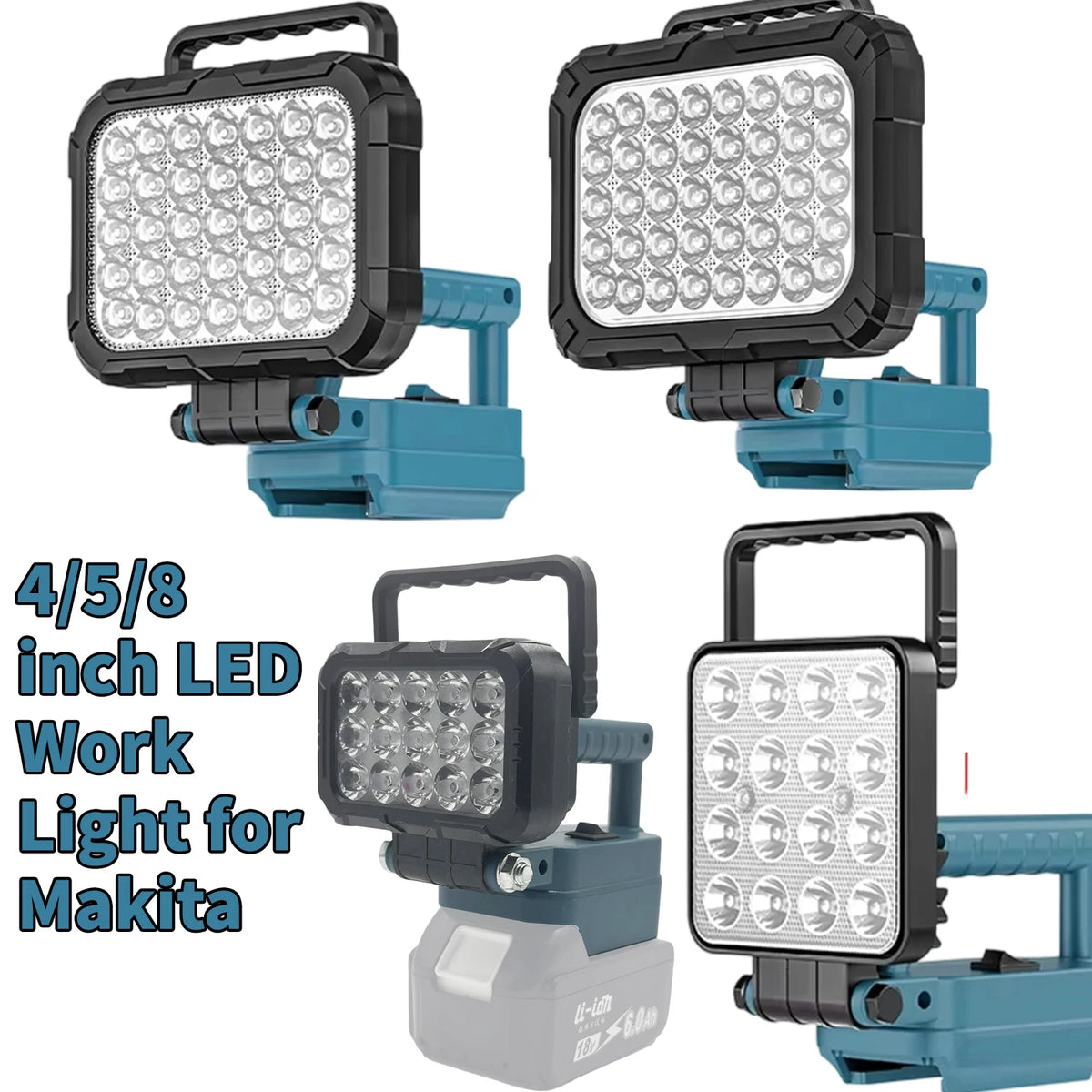 3/4/5/8 inch LED Work Light For Makita 18 V Battery Cordless