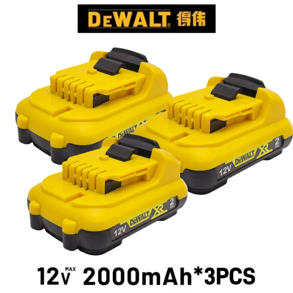 Rechargeable 2Ah Lithium-ion Battery for DeWalt 12V Tools Compatible with DCB120 DCB127 DCB124-XJ DCD796 DCF922 Power Tools
