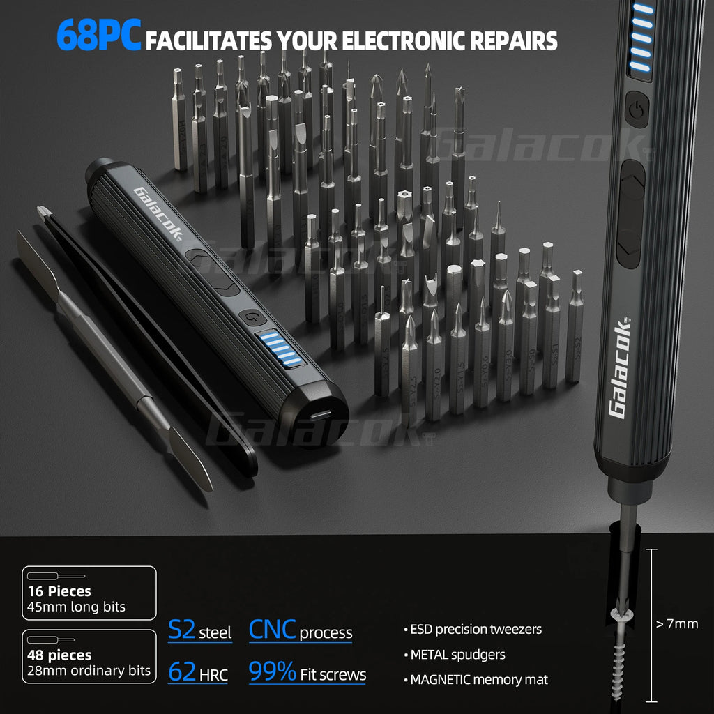 68/76 in 1 Electric Screwdriver Set with 64 Precision Magnet