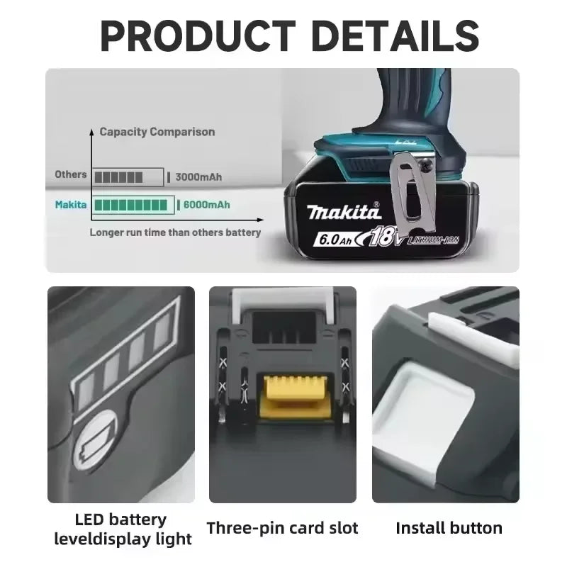 NEW 6AH Makita BL1860 18V Battery Power Tools Li-ion Replace