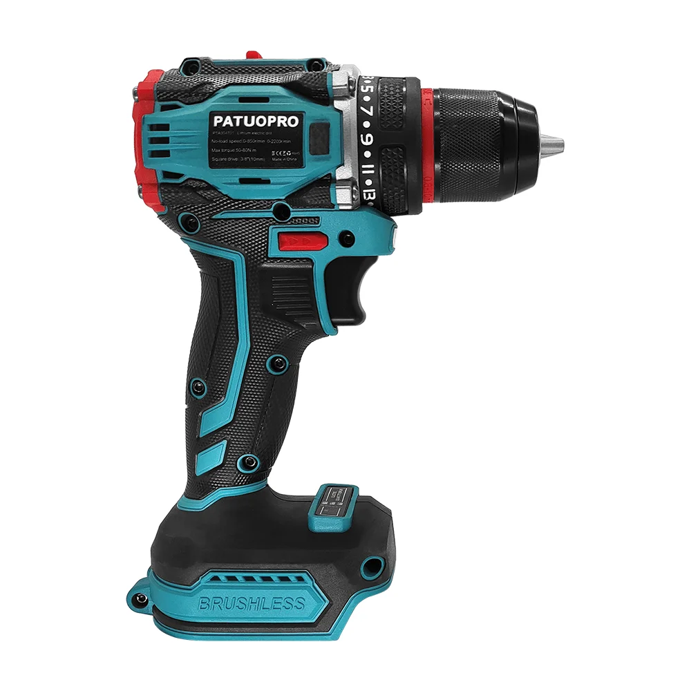 10mm Brushless 2-Speed Electric Drill Cordless Drill Screwdr