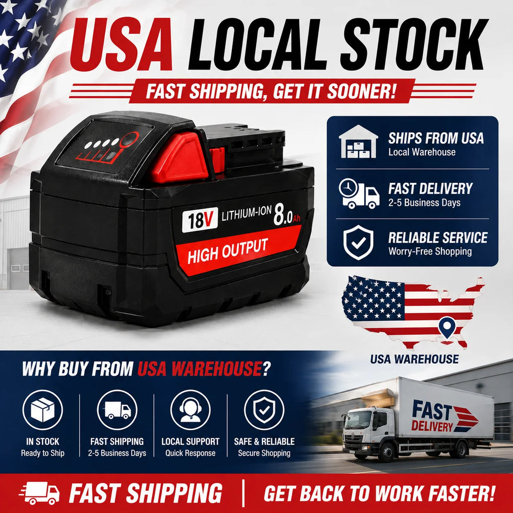 8.0Ah Replacement Battery Compatible with Milwaukee M18 18V 