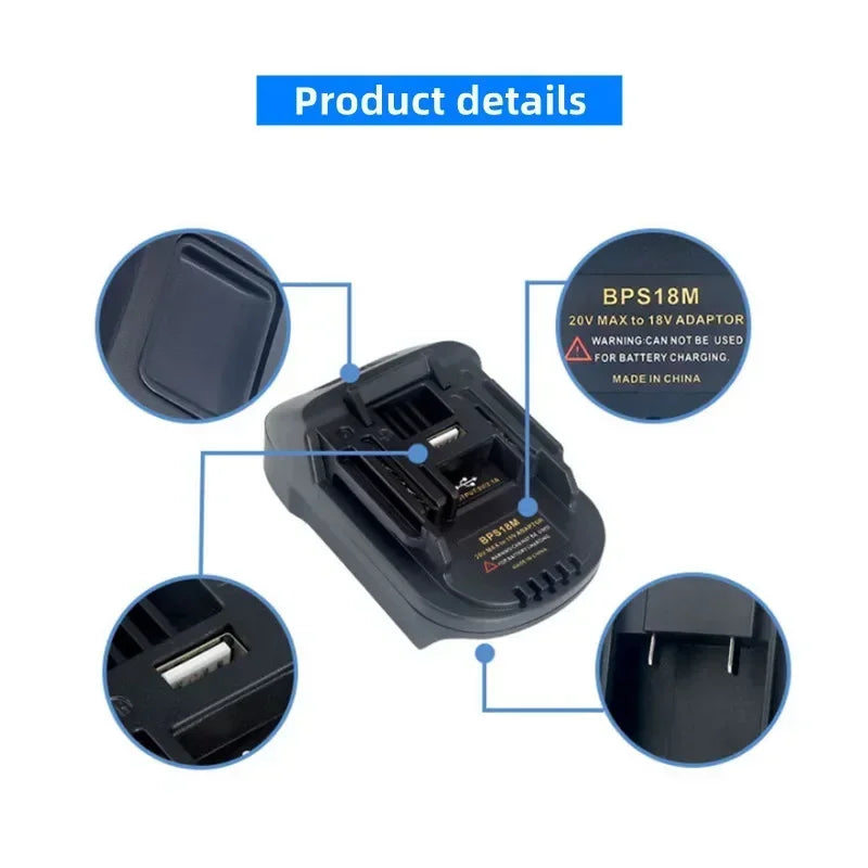 Battery Adapter BPS18M for Makita 18V Lithium Power Tools Co