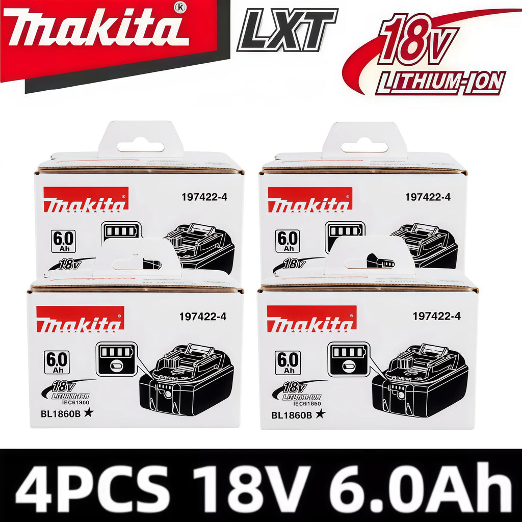 100% Original Makita Battery 18V 6.0Ah Rechargeable Battery Replacing Makita BL1830B L1840B L1850B L1860B Power Tool Battery
