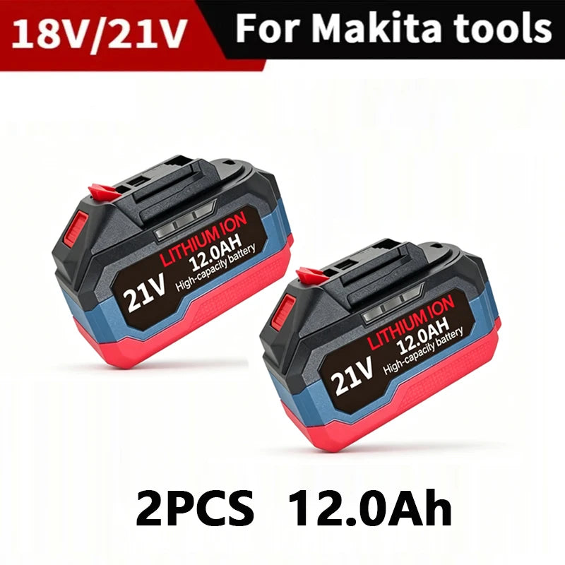 Original for Makita 21V Battery 6.0AH 12.0AH Power Tool Lithium Battery LED Indicator Batteries Pack for Makita 18V Battery Pins