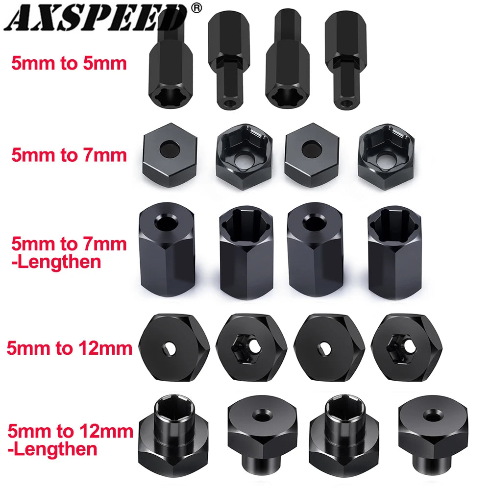 AXSPEED Metal 5mm to 7mm Hex Wheel Hub Adapter 5mm to 12mm C