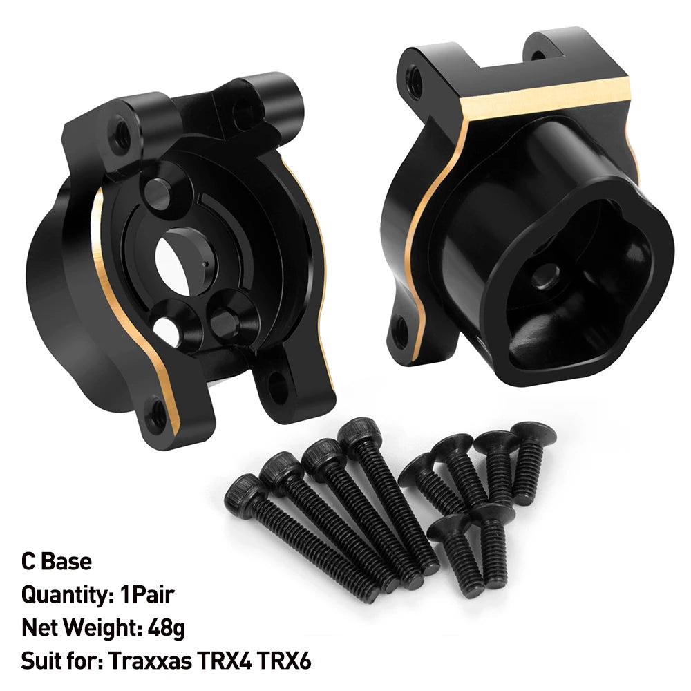 AXSPEED Heavy Brass Counterweight Portal Axle Housing Diff Cover Bumper Mount for 1/10 RC Crawler Car TRX4 TRX6 Parts
