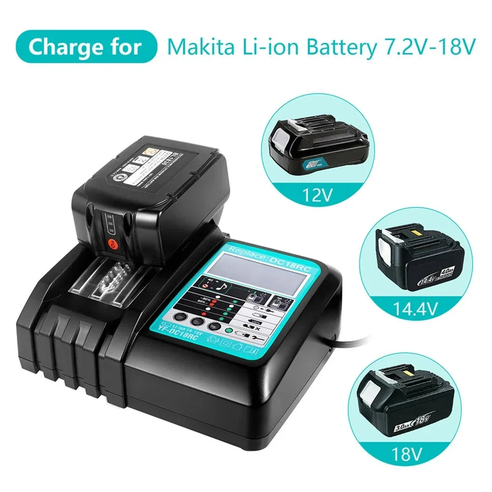 DC18RC Li-ion Battery 3A Charger for Makita 18V 14.4V BL1860