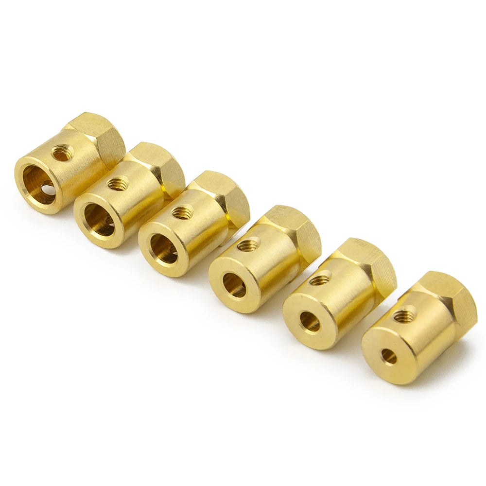 AXSPEED 4PCS Brass Hex Coupling Coupler Wheel Hex Sleeve Ada