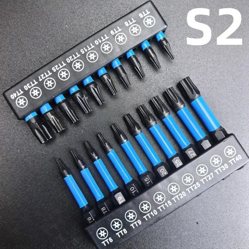 21/10PCS Star Impact Drill Bit Set S2 Steel Hex Head Shank M