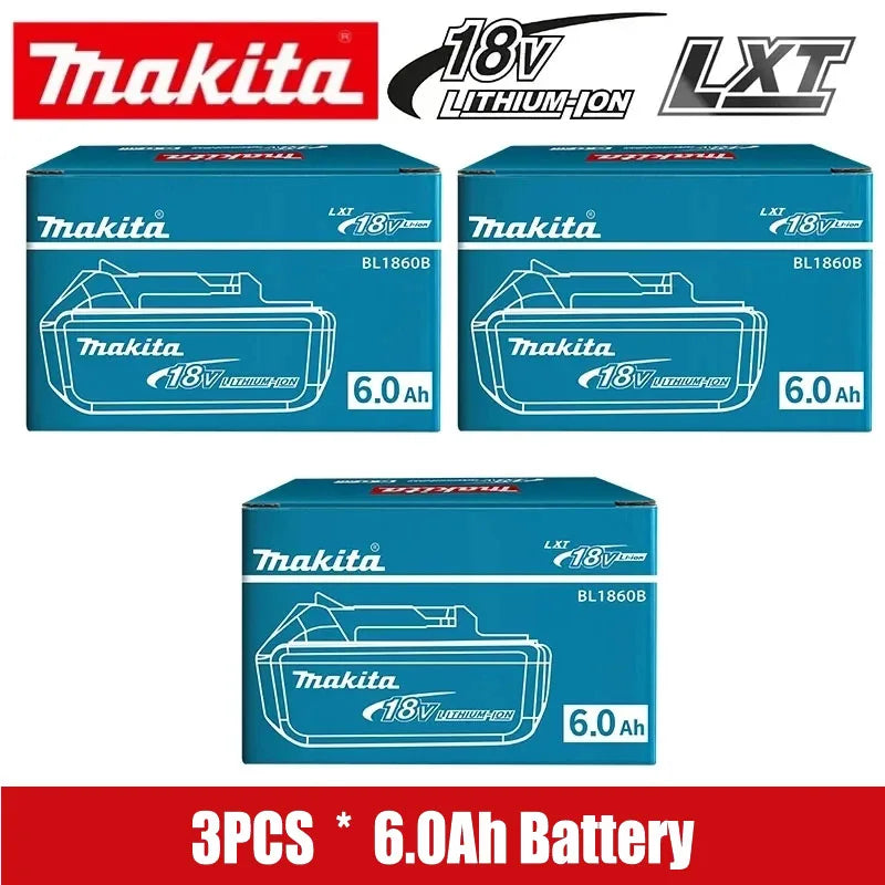 6Ah 100% Original Makita 18V Battery BL1860B Rechargeable Lithium-Ion Battery for Makita 18V Power Tools Replace the Battery.