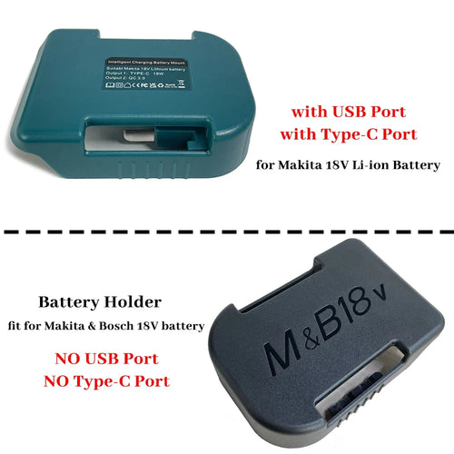 1Pc For Makita 18V With USB With Type-C Battery Holder For M