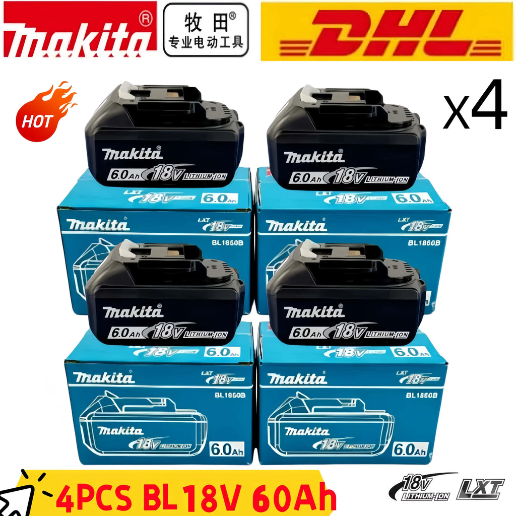 6Ah 100% Original Makita 18V Battery BL1860B Rechargeable Li