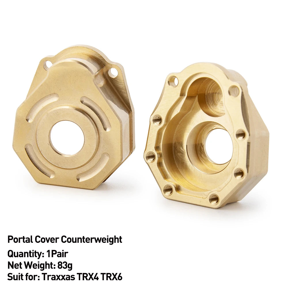 AXSPEED Heavy Brass Counterweight Portal Axle Housing Diff Cover Bumper Mount for 1/10 RC Crawler Car TRX4 TRX6 Parts