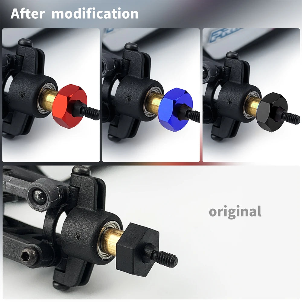 AXSPEED 4Pcs Metal Wheel Hex Hub Adapter for Lo-si 1/24 Micr