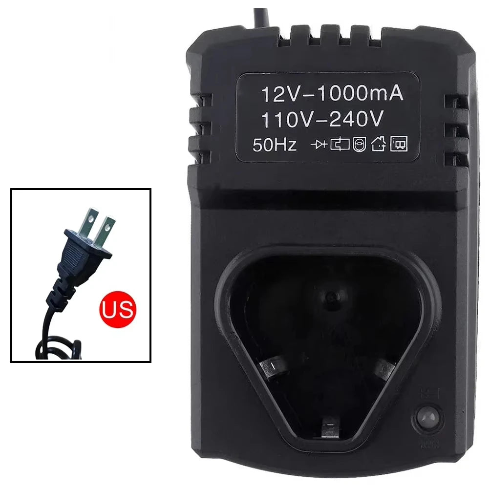 12V Li ion Battery Charger US EU Plug Universal Electric Drill Charger 100 240V Input For Electric Wrench Screwdriver Power Tool