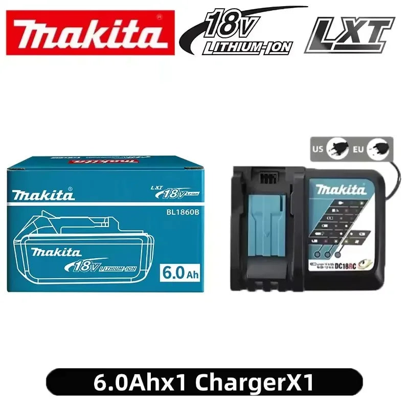 Original Makita 18V LXT 6.0Ah BL1860 Lithium-Ion Battery High Capacity with LED Power Indicator for Makita Cordless Power Tools