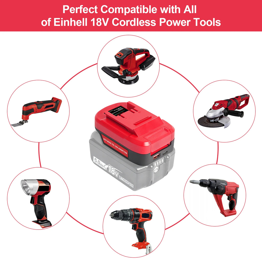 Adapter for Makita 18V Battery to EINHELL 18V Tool Use PD 22