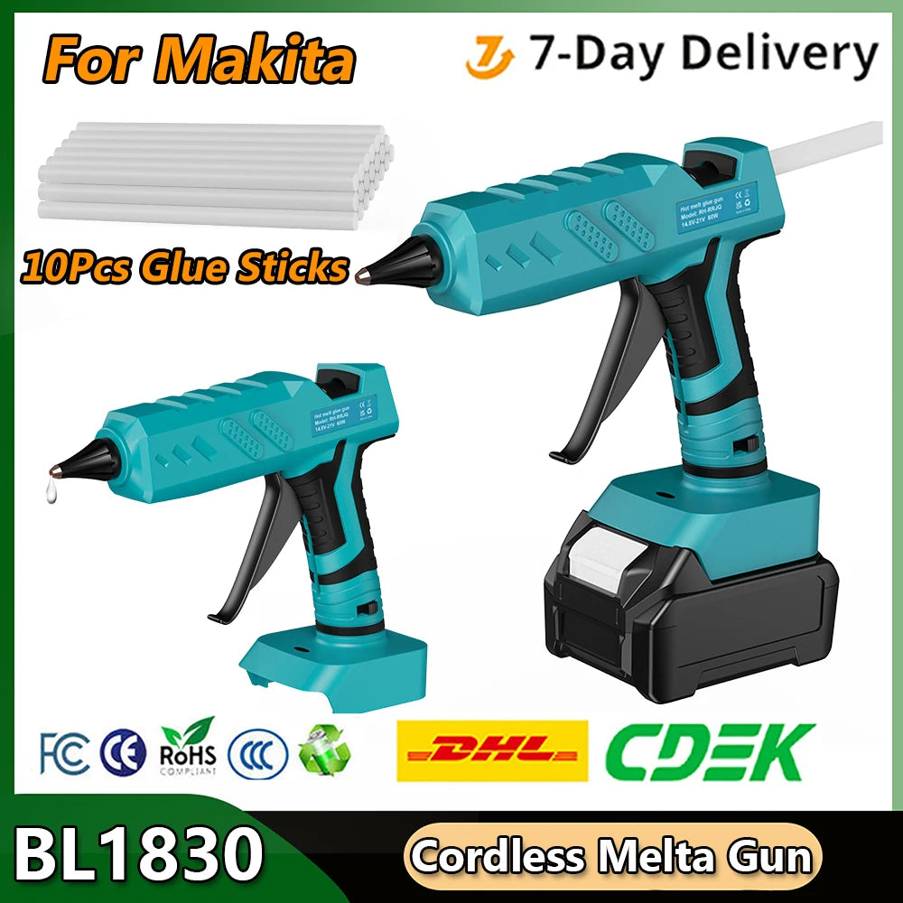 Turpow Cordless Hot Melta Gun For Makita BL1830 18V Battery 