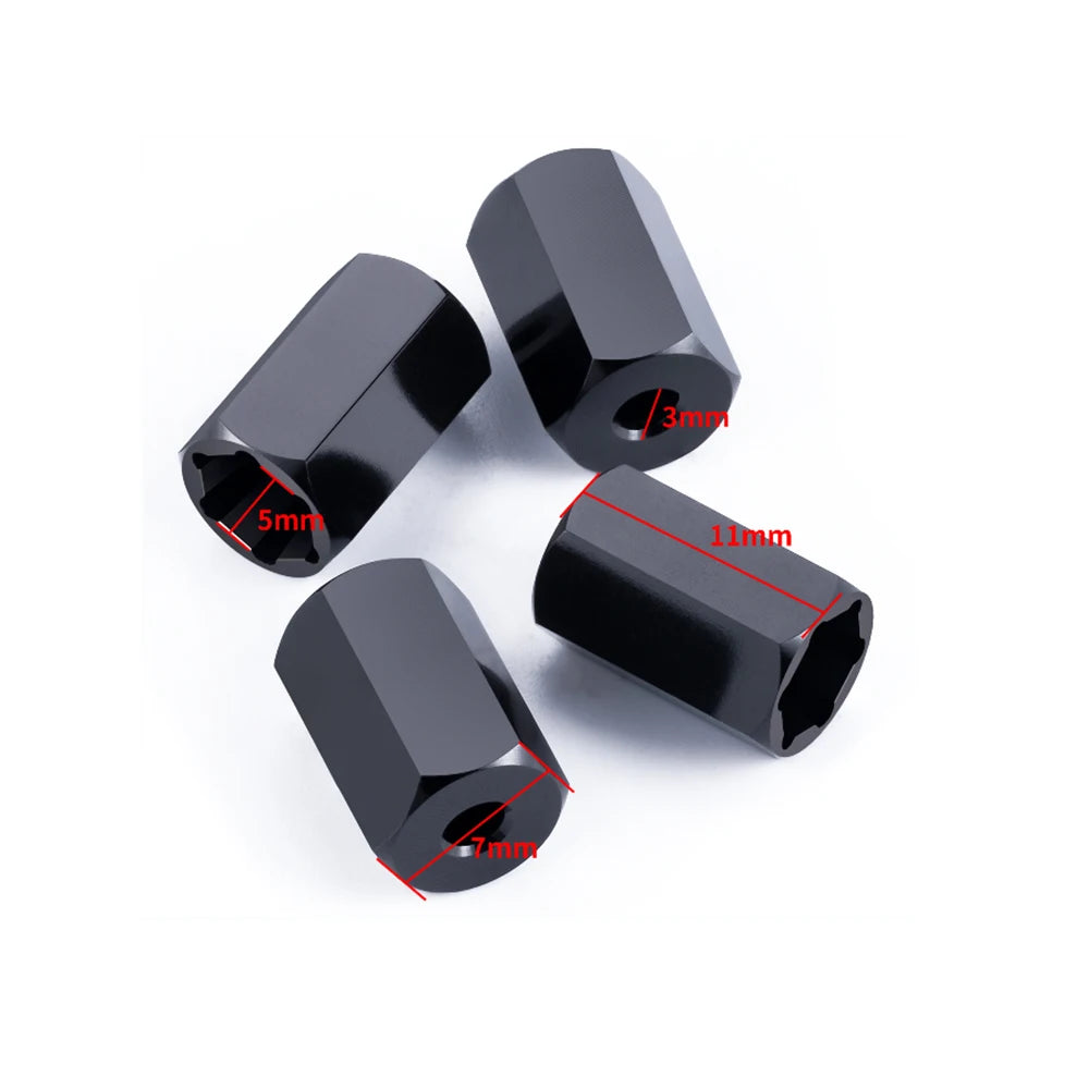 AXSPEED Metal 5mm to 7mm Hex Wheel Hub Adapter 5mm to 12mm Conversion for WPL D12 2WD 1/10 RC Truck Upgrade Parts