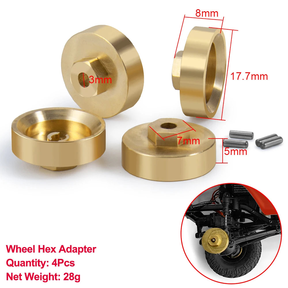 AXSPEED Axial SCX24 Upgrade Parts Brass Counterweight Wheel Hex Adapter Axle Diff Cover Steering Knuckle Girder Motor Gears