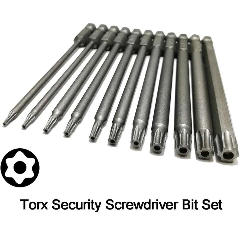 11PCS Torx Head Screwdriver Bit Set Magnetic 1/4 Hex Shank S