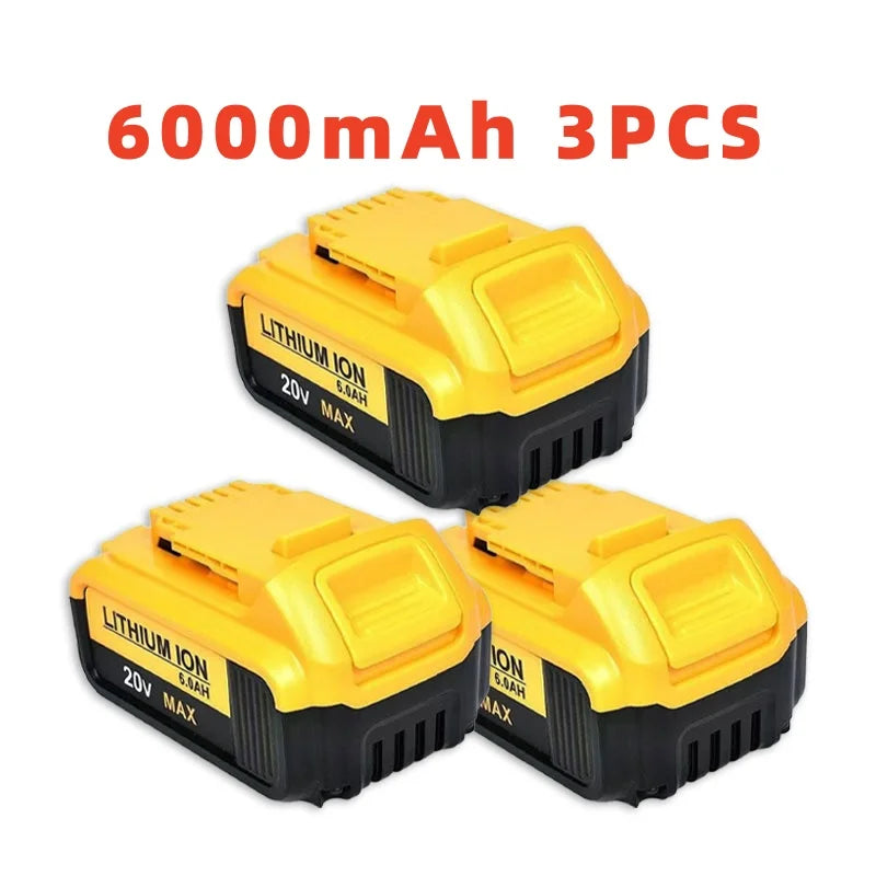 For DeWALT 20V Replacement Battery 6.0Ah MAX FlexVolt for DCB200 DCB201 DCB206 DCB205 DCB209 Power Tool Battery + Charger