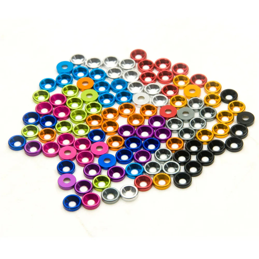 AXSPEED 10Pcs Aluminum M3 Countersunk Head Washer Gasket Cap