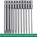 11PCS Torx Head Screwdriver Bit Set Magnetic 1/4 Hex Shank S