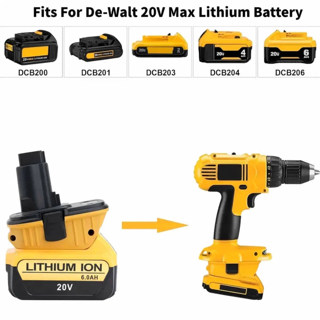 New Electric Drill Tool Lithium Battery Adapter for Dewalt D