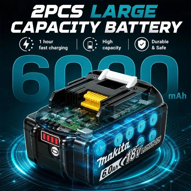 Makita 18V Battery 5Ah 6Ah 9Ah Replacement for BL1860B BL185