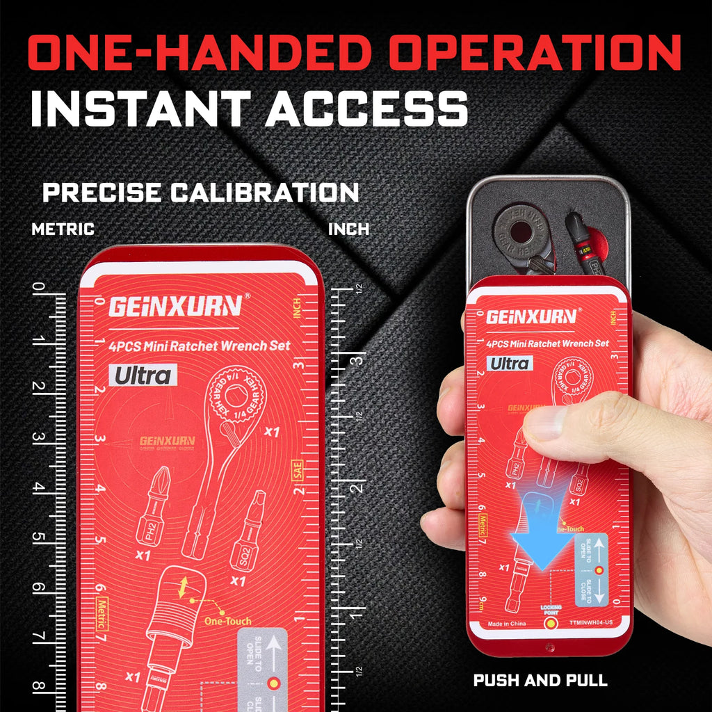Geinxurn Mini Ratchet Screwdriver Set S2 Screwdriver Impact 