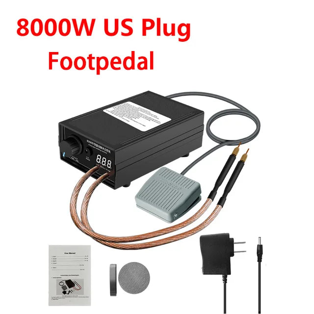 8000W Hight Power Spot Welder Machine Kit 18650 Battery Pack Welding Tools Portable Welder Machine 0.2MM Nickel Strip