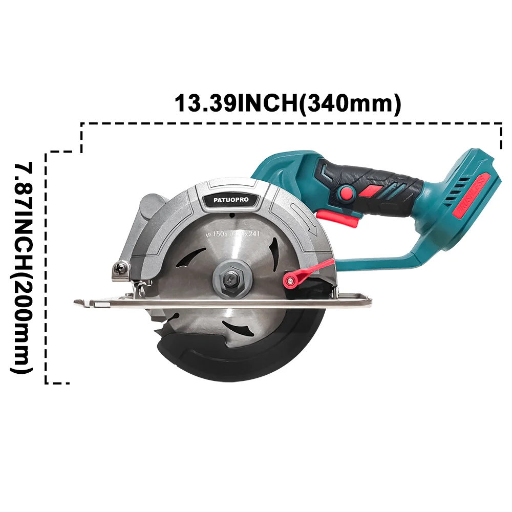 PATUOPRO 6 Inch Brushless Circular Saw Compact Electric Saw 