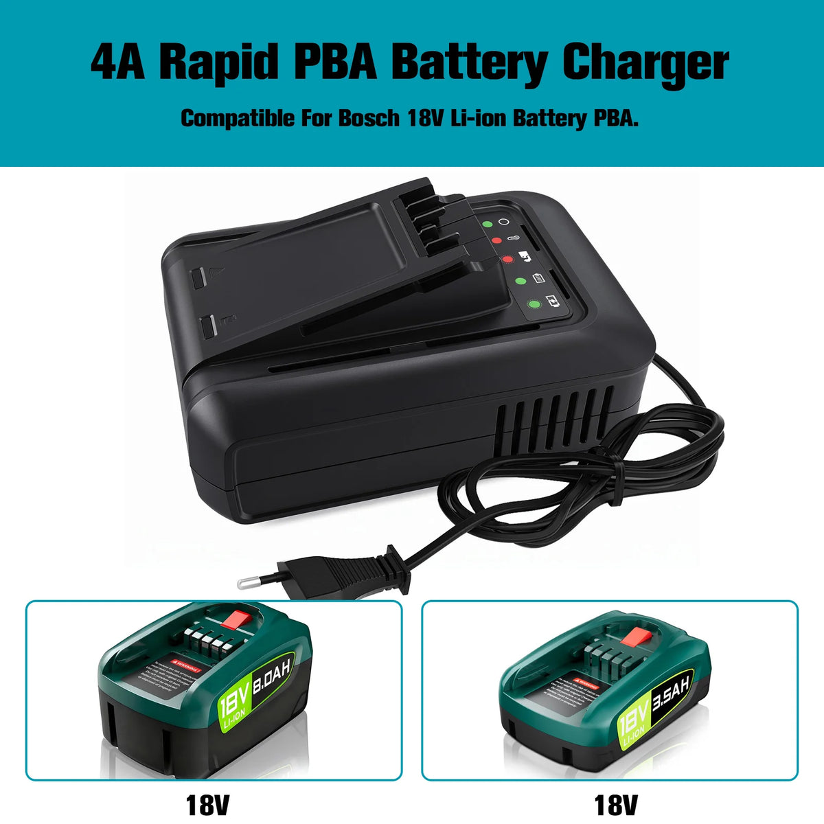 Charger 18V For Bosch PBA Home & Garden PSB PSR Battery 4A C