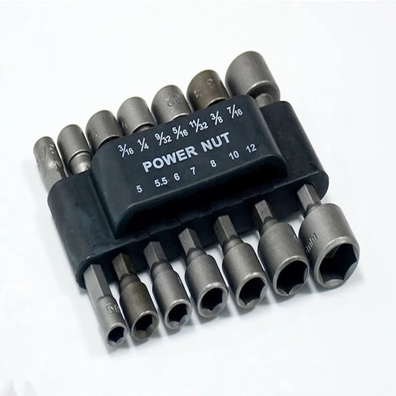 9-14 pieces/set of hexagonal socket batch head set nozzle nut screwdriver set drill bit set tool socket