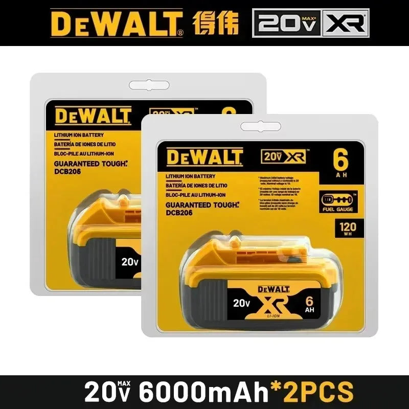 100% Original DeWalt 20V 6000mAh Battery Power Tool Replacement for DeWalt DCB206 DCB205 DCB805 DCB200 Power Tool