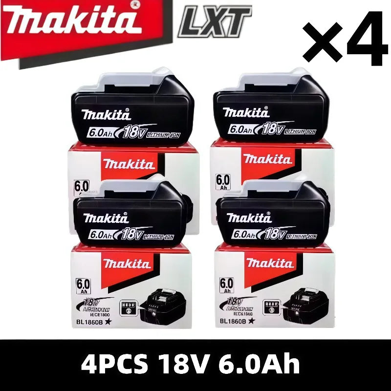 6Ah 100% Original Makita 18V Battery BL1860B Rechargeable Lithium-Ion Battery for Makita 18V Power Tools Replace the Battery.