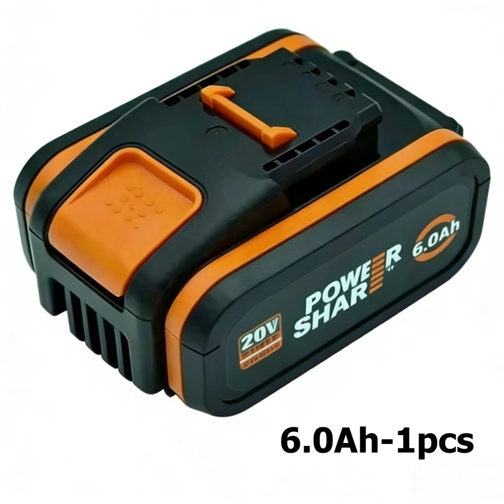Worx 20V High-Capacity Battery 4.0/6.0/8.0Ah multi-tool shared power shock-resistant for long life
