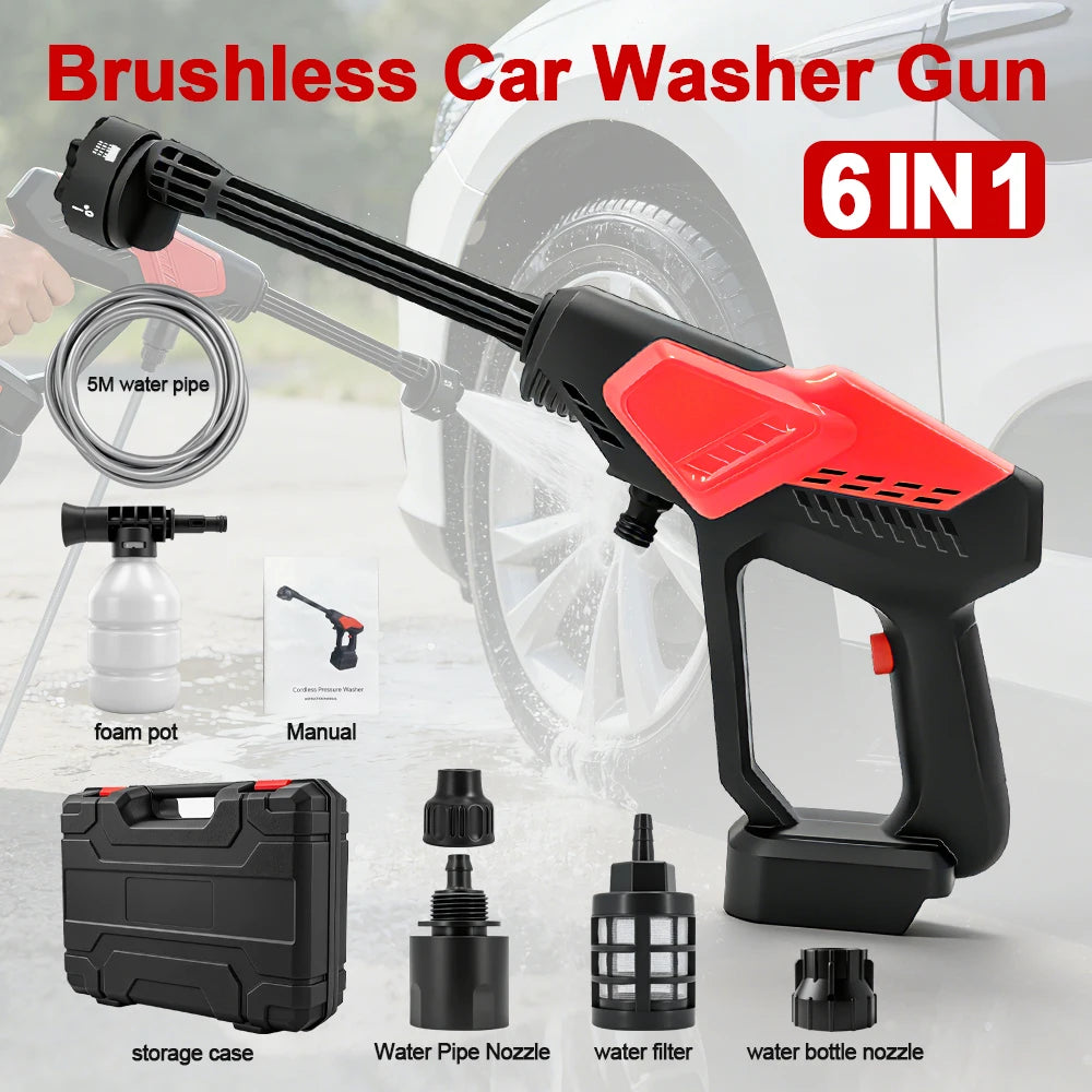 300Bar Brushless High Pressure Car Washer Powerful Cordless 