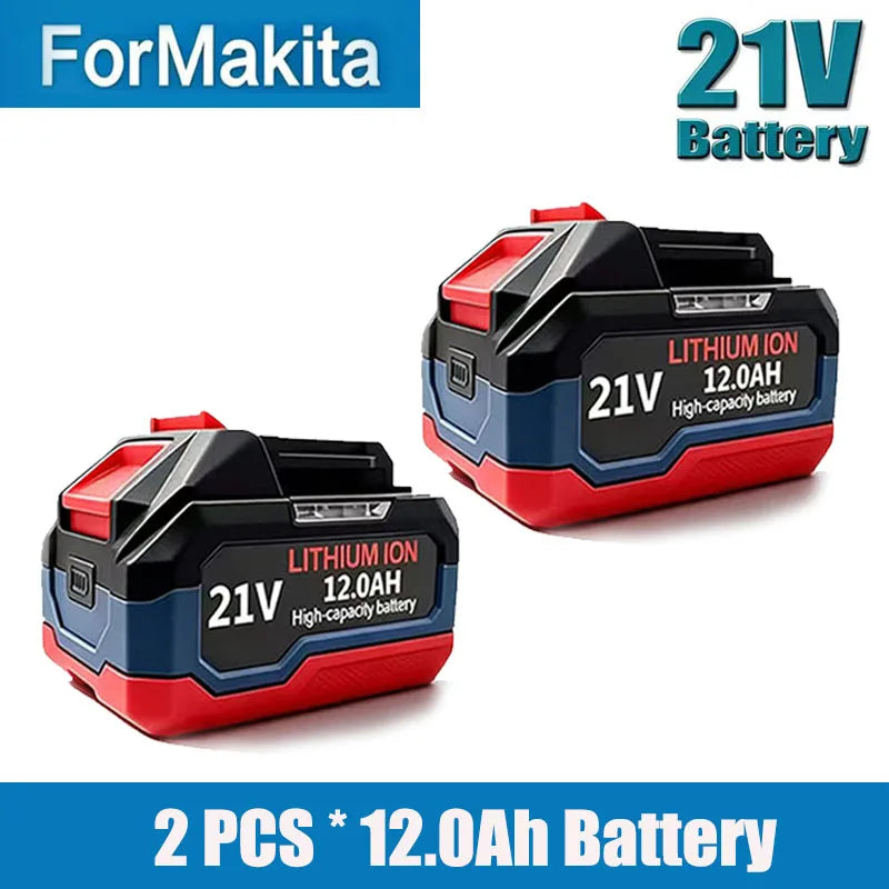 Original for Makita 21V Battery 6AH-12AH Power Tool Lithium Battery LED Indicator Batteries Pack for Makita 18V Battery Pins